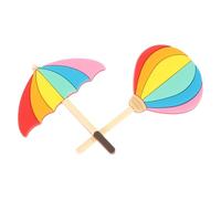 ABOOFAN 2pcs Rainbow Magnetic Hook for Fridge, Decorative PVC Home Kitchen | Traceless Hanging Design, Keeps Space Tidy, Umbrella and Balloon Shapes, Simple Look for Metal Door Use