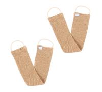 ABOOFAN 2pcs Ramie Jute Back Scrubber Strap Exfoliating Shower Towel for Bath with Long Handles Natural Bath Wash Towel to Remove Dead Skin and Clean Reach Areas for Men and Women