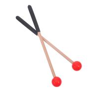 ABOOFAN 2pcs Red Rubber Xylophone Mallets with 9.5" Wood Handles, Soft Percussion Sticks for Glockenspiel, Marimba, Tongue Drum, and Chime Instruments - Comfortable Grip Drum Mallet Set