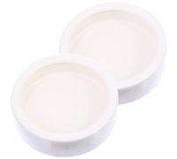 ABOOFAN 2pcs Reptile Water Bowls Feeding Bowl for Reptile Safe to Use Holds Food and Water Solid and Sturdy Ceramic Material White Suitable for Keeping Geckos and Turtles for Friends Or