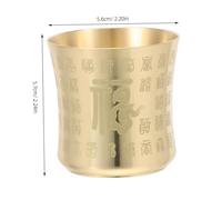ABOOFAN 2pcs Retro Brass Tea Mug Vintage Chinese Kung Fu Teacups for Buddhist Ceremony Holy Water Offering Bowls Asian Matcha Espresso Tasting Cups for Ritual and Home Decor