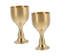 ABOOFAN 2pcs Retro Goblet Cup Decor Cups Wine Glasses Drinking Goblets Vintage Party Party Wedding Whiskey Vintage Chalice Mini Chalice Brass Golden