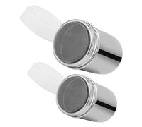 ABOOFAN 2pcs Reusable Powdered Sugar Shaker Set with Lid, Stainless Steel Multi-Functional Chocolate and Cocoa Shaker, Sleek Stylish Design for Kitchen Baking and Seasoning