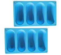 ABOOFAN 2pcs Sausage Mold French Pan Eclairs Mold Hotdog Making Hot Dog Buns Silicone Loaf Pan Cake Bakeware Silicone Nonstick Mould Bread Tray Silica Gel