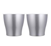 ABOOFAN 2pcs Self Watering Flowerpot Plastic Planter Water Storage Pot, Silver, for Cactus and Tropicals, Gardening and Home