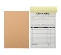 ABOOFAN 2Pcs Small Business Receipt Book with Carbonless Duplicate Forms 14X21Cm Order Invoice Pad for Retail and Repair Transactions, 100 Sheets Per Book, Financial Record Order