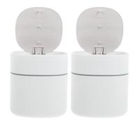 ABOOFAN 2pcs Small Countertop Garbage Can with Hygienic Push Lid, 2l Plastic Mini Trash Bin for Kitchen and Office, Compact Desktop Waste Basket for Vanity and Personal Workspace