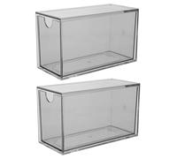 ABOOFAN 2pcs Stackable Acrylic Tea Bag Organizer Box with Drawers Clear Multipurpose Storage Chest for Sugar Packets Snacks Coffee and Stationery Easy to Clean Desktop Storage for Home
