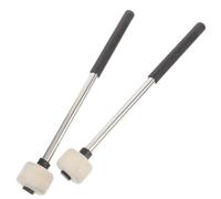 ABOOFAN 2pcs Stainless Steel Drum Mallets with Felt Heads Practice Percussion Sticks for Drums Black Colour Designed to Beat and Hand Fatigue for Stage Performance and Practice