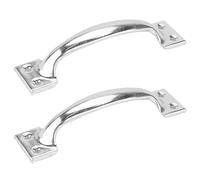 ABOOFAN 2pcs Stainless Steel Gate Handles Sliding Door Pull Handles for Wardrobe Doors and Gates, Practical Stable Retro Style Silver Finish Hardware Accessories