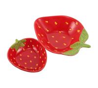 ABOOFAN 2pcs Strawberry Ceramic Cute Bowl for Snacks and Dessert Serving | Red Fruit Shaped Tableware, Smooth Ceramic Finish, Decorative Piece, Family Gatherings and Summer Use