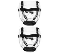 ABOOFAN 2pcs Taekwondo Face Guard Small Size, Detachable Karate Sparring Gear Facial Protective Headgear for Boxing and Kickboxing Training, Sports Safety Shield for Martial Arts