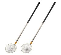 ABOOFAN 2pcs Telescopic Wire Egg Gathering Basket with Long Handle for Chicken Egg Collection in Commercial Poultry Farms and Chicken Coop Lightweight Stainless Steel Design and Cracking
