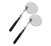 ABOOFAN 2pcs Telescoping Mechanic Mirror with 85mm Large round Lens and Black Handle, Extendable Auto Repair Tool under Car Inspection and Technician Use