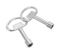 ABOOFAN 2pcs Triangle Socket Key Set for Cabinet and Gas Meter Locks Zinc Alloy Material 0.9cm Inner Diameter for Electric Box and Elevator Use