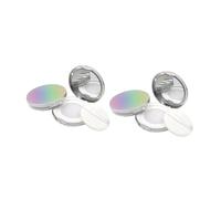 ABOOFAN 2PCS Ultra Thin Iridescent Loose Powder Boxes with Elastic Mesh and Airtight Flip Lid Portable Abs Cosmetic Containers for Travel DIY Makeup Mixing and Setting Powder Storage