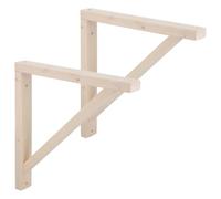 ABOOFAN 2pcs Wall Mounted Triangle Wooden Shelf Bracket in Khaki, Space-Saving Solid Wood Support with Seamless Mortise and Tenon Connection, Preinstalled Expansion Bolts, for Narrow
