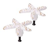 ABOOFAN 2pcs White Iron Sea Star Drawer Pulls Retro Mediterranean Style Single Hole Knobs for Wardrobe and Drawer, Easy to Install, Sturdy Ocean Theme Handles for Home Decoration