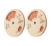 ABOOFAN 2pcs Wooden Circle of Fifths Chord Wheel Musician Melody Tool for Piano and Guitar Instrument Supply in Brown for Music Exploration and Education