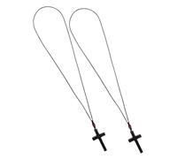 ABOOFAN 2pcs Wooden Cross Charm Vintage Timeless Design Lightweight Symbol of Blessings Rearview Mirror Hanging Accessories for Personal Use and Church Events
