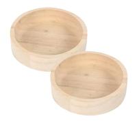 ABOOFAN 2pcs Wooden Hamster Feeding Bowls for Small Animals and Sugar Gliders, Oak Material with Mess-free Design and Unique Shape, Hedgehog Cage Accessories for Easy Feeding