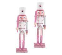 ABOOFAN 2pcs Wooden Nutcracker Soldier Ornaments Hand-carved Festive Table Centerpiece Decorations for Christmas Holiday Home Desktop Puppet Dolls