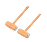 ABOOFAN 2pcs Wooden Poultry Tenderizer Mallet Dual Sided Meat Hammer Pounder for Beef Chicken Pork Kitchen Cooking Tool Wear Resistant Flattener