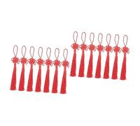 ABOOFAN 2sets Chinese Knots Tassel Fortune Ornaments Red Pendant New Year Decor Home Festival Hanging 20pcs*2