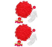 ABOOFAN 2sets Clown Costume Accessories Wig and Nose for Party Carnival and Stage Fun Cosplay Props for Creative Dress-up