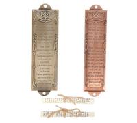 ABOOFAN 2sets Metal Mezuzah Scroll for Front Door Pewter Mezuzah Shema Prayer Jewish Religious Ornament House Warming Blessing Decor