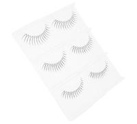 ABOOFAN 3 Pairs False Eyelashes U-shaped Natural Look Black Fiber with Plastic Stem, Dense Defined Realistic Fake Lashes for Women Eye Makeup and Special Occasions