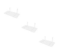 ABOOFAN 3 Pcs Budgie Landing Platform Grid Iron Frame Shelf Pet Parrot Bird Perching Wall Decoration White Easy Installation