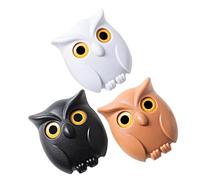 ABOOFAN 3 pcs Cute Owl Key Hooks Wall Mount Adhesive Hanging Key Holder Multi Functional No Drilling Required Sticky Hooks for Home Entryway Organization Black White