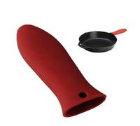 ABOOFAN 3 Pcs Red Silicone Pot Handle Covers Thickened Heat Resistant Non-Slip Grip Sleeves for Cast Iron Skillets and Metal Cookware Handles Removable Protective Sleeves with Hanging One