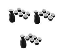 ABOOFAN 3 Sets Japanese Ceramic Sake Set Porcelain Pottery Wine Serving Kit with Hot Cold Insulation Traditional Saki Bottle and Cups for Authentic Japanese Rice Wine Experience