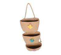ABOOFAN 3-Tier Woven Cotton Rope Organizer Hanging Storage Basket Multi Functional Use Large Capacity Flower Basket Shape Boho Decorative Home Car Hanging Storage Solution