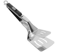 ABOOFAN 304 Kitchen Tong and Non-Stick Steak Frying Clamp Sliding Lock, Multifunctional BBQ Fish Grill Cooking Tool for Home and Restaurant Use in Black