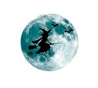 ABOOFAN 30cm Night Moon Halloween Wall Art Sticker PVC Removable Sticker for Bedroom Living Room Easy Apply