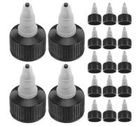 ABOOFAN 30pcs Applicator Bottle Cap Plastic Black Twist Top Dispensing Bottle Cover Leakproof Secure Seal Easy to Use for Crafting and Travel