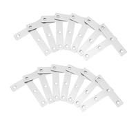 ABOOFAN 30pcs Heavy Duty Stainless Steel T-Shaped Corner Bracket Plates Thickened Angle Connectors for Furniture Cabinets Shelving Tables Metal Braces with Accurate Alignment and Force