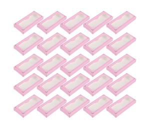 ABOOFAN 30pcs Portable Eyelash Packaging Box with Covers for Easy Checking Pink Paper Lash Holder Providing Enough Space for DIY Lashes and Natural Wispy Storage