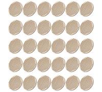 ABOOFAN 30pcs Round Cross Stitch Craft Blanks Lightweight Predrilled Holes Rustic Farmhouse Style Unfinished Wood Embroidery Accessories for Handmade Holiday Tags and DIY Presents