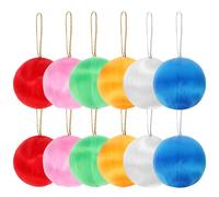 ABOOFAN 30Pcs Satin Christmas Balls Ornaments Silk Christmas Shatterproof Hanging Ball Decorations Shatterproof Baubles Pendant for Xmas Holiday Wedding Party (Random Color)