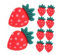 ABOOFAN 30pcs Strawberry Cupcake Toppers for Birthday and Fruit Theme Parties Artificial Red Berry Decorations Portable Lightweight Cake Picks for Picnic and