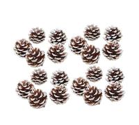 ABOOFAN 30pcs White Frosted Pine Cones Pendant Ornaments Natural Dried Pinecones for Christmas Tree Micro Landscape DIY Home Desktop and Gardening Decoration