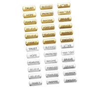 ABOOFAN 36Pcs Alloy Inspirational Word Charms with Hanging for DIY Necklace Bracelet Making Gold Silver Motivational Pendants Craft Supplies for Women Charms and Keychain Tags