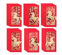 ABOOFAN 36pcs Chinese Money Envelopes Red Lucky Money Packets Lunar New Year Red Envelopes Large Size Gold Foil Hong Bao for Spring Festival 2026 Horse Year