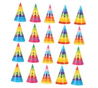 ABOOFAN 36pcs Rainbow Birthday Cone Hats for Adults Party Headwear Easy to Assemble Birthday Decorations Fun and Delightful Atmosphere for Celebrations