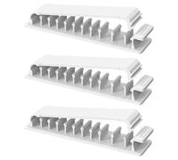 ABOOFAN 3pcs Adhesive Cord Organizer with 10 Slots Including 2 Large and 8 Small, White PC Cable Clips with Press-Type Opening to Protect and Manage Desktop Cables for Home and Office Use