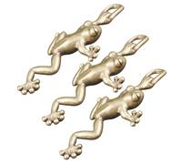 ABOOFAN 3pcs Brass Frog Pendants Keychain Charms Retro Decorative Statues Smooth Polished Frog Ornaments for DIY Crafting Accessories